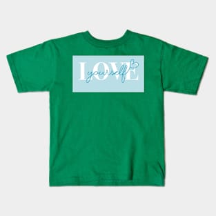 Love Yourself - Mint (Dark Background) Kids T-Shirt